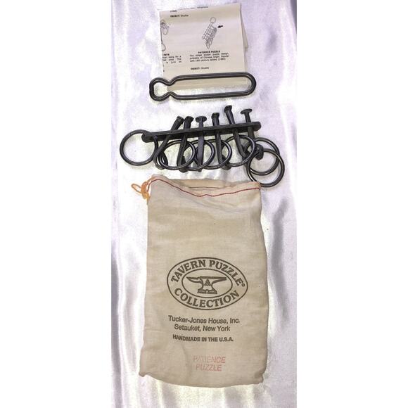 Tavern Puzzle "Patience" Steel Brain Teaser Tucker Jones House Inc Blacksmith - Picture 1 of 7